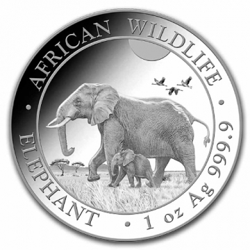 2022 1 oz Somalian Silver Elephant Coin - Gem BU