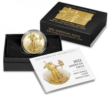 2022-W 1 oz Proof American Gold Eagle Coin - w/ Box and COA - Sold Out at Mint!