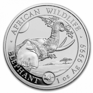 2023 1 oz Somalian Silver Elephant Coin with Rabbit Privy - Gem BU