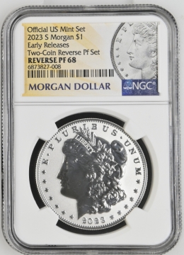 2023-S Reverse Proof Morgan Silver Dollar - NGC PF-68 Early Releases - Morgan Dollar Label - Single Coin