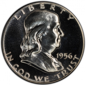 1956 Proof Franklin Silver Half Dollar Coin - Type 1 - Gem Proof