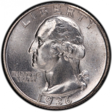1936-D Washington Silver Quarter Coin - Choice BU