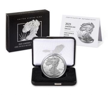 2025-S 1 oz Proof American Silver Eagle Coin - Gem Proof (w/ Box & COA)