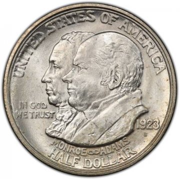 1923-S Monroe Commemorative Silver Half Dollar Coin - BU