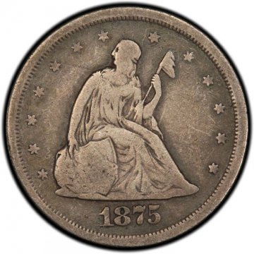 1875-S Twenty Cent Piece Silver Coin - Fine
