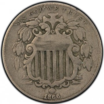 1866-1883 Shield Nickel Coin - Fine 