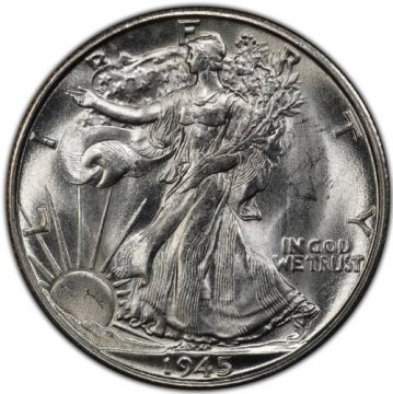 1945-S Walking Liberty Silver Half Dollar Coin - BU