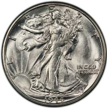 1944-S Walking Liberty Silver Half Dollar Coin - BU