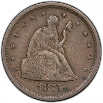 1875-S Twenty Cent Piece Silver Coin - Extremely Fine