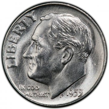 1955 Roosevelt Silver Dime Coin - Choice BU