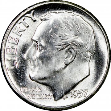 1957 Roosevelt Silver Dime Coin - Choice BU
