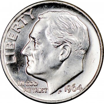 1964 Roosevelt Silver Dime Coin - Choice BU