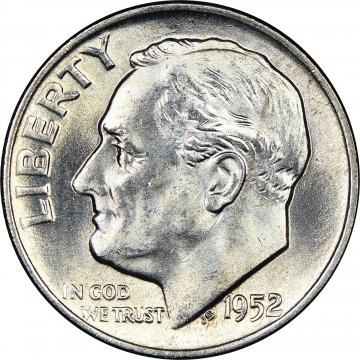 1952 Roosevelt Silver Dime Coin - Choice BU