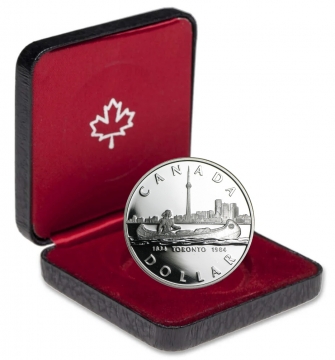 1984 Canadian Toronto 150th Anniversary Proof Silver Dollar - Gem Proof w/ Box