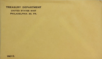 1960 U.S. Silver Proof Coin Set (Flat-Pack) Envelope - Original OGP Envelope