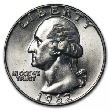 1962-D Washington Silver Quarter Coin - Choice BU