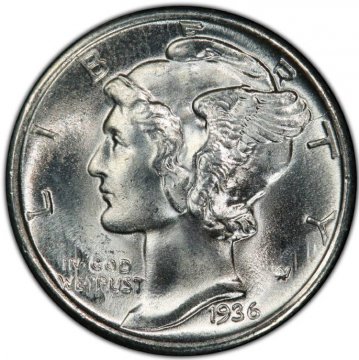 1936 Mercury Silver Dime Coin - Choice BU