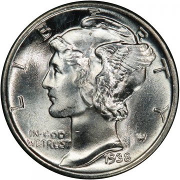 1938 Mercury Silver Dime Coin - Choice BU