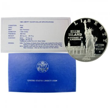 1986 Statue of Liberty Commemorative Silver Dollar Coin (Proof)