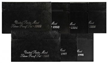 All 7 1992-1998 U.S. Silver Proof Coin Sets