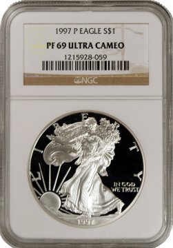 1997-P 1 oz American Proof Silver Eagle Coin - NGC PF-69 Ultra Cameo