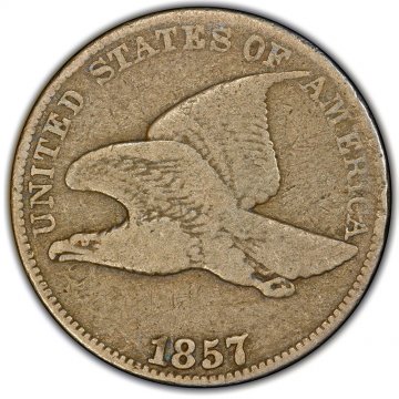 1857 Flying Eagle Cent Coin - Very Good