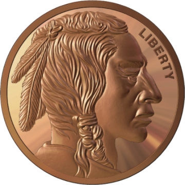 Frontier Mint 1 oz Copper Round - Buffalo Nickel Design