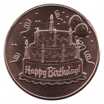 1 oz Copper Round - Happy Birthday Design