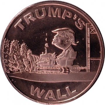 1 oz Copper Round - Donald Trump Wall Design