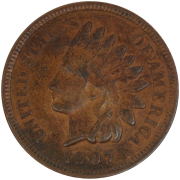 1907 Indian Head Cent Coin - About Uncirculated