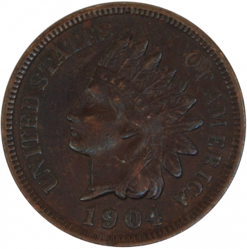 1904 Indian Head Cent Coin - About Uncirculated