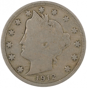 1912 Liberty Head V Nickel Coin - Fine
