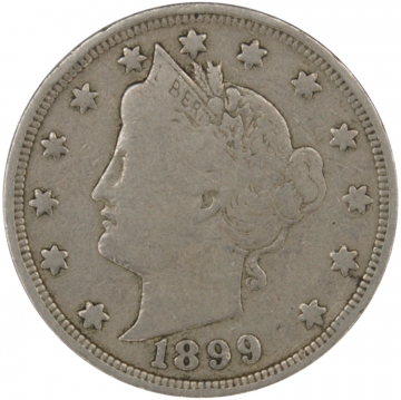 1899 Liberty Head V Nickel Coin - Fine
