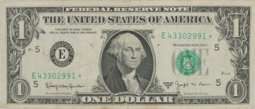 1963B $1.00 Federal Reserve Note - Star Barr Note - Very Fine