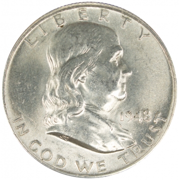 1948 Franklin Silver Half Dollar Coin - BU