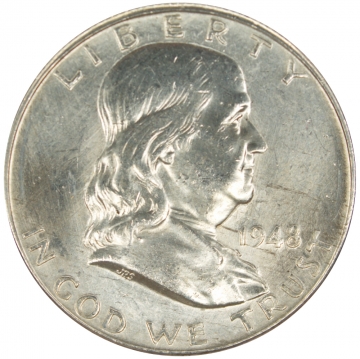 1948-D Franklin Silver Half Dollar Coin - BU