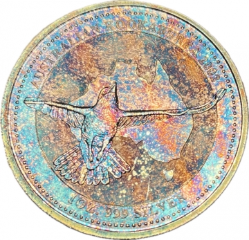 2002 1 oz Australian Silver Kookaburra Coin - Choice BU - Low Mintage and Colorful!