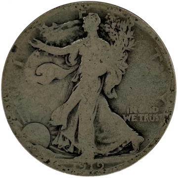 1919-D Walking Liberty Silver Half Dollar Coin - Good