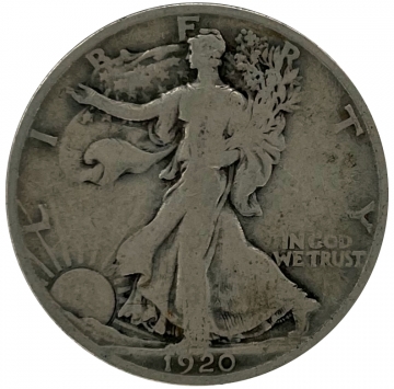 1920-D Walking Liberty Silver Half Dollar Coin - Fine