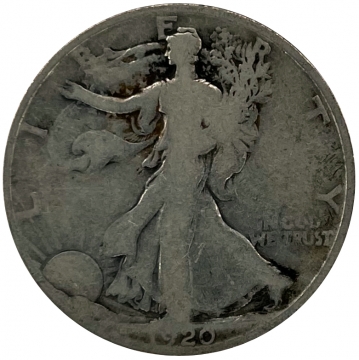 1920-D Walking Liberty Silver Half Dollar Coin - Very Good