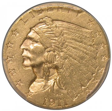 $2.50 Indian Quarter Eagle Gold Coins - Random Dates - AU
