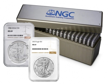 1986-2025 41-Coin American Silver Eagle Complete Set - NGC MS-69