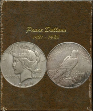 1921-1935 24-Coin Complete Set of Peace Silver Dollars - VG/XF