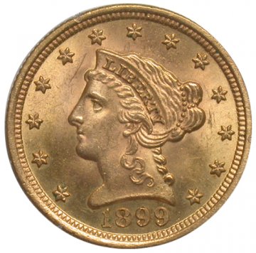 $2.50 Liberty Head Quarter Eagle Gold Coins - Random Dates - BU