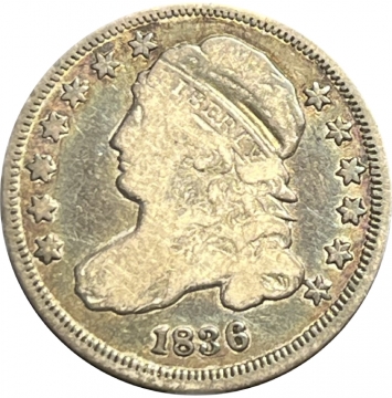 1836 Capped Bust Silver Dime Coin - Very Fine