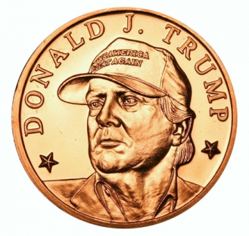 1 oz Copper Round - Donald Trump with MAGA Hat