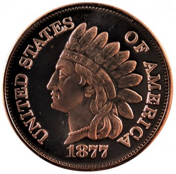 1 oz Copper Round - 1877 Indian Head Cent Design