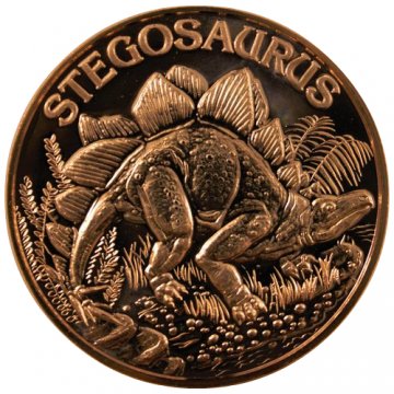 1 oz Copper Round - Dinosaur Series - Stegosaurus Design