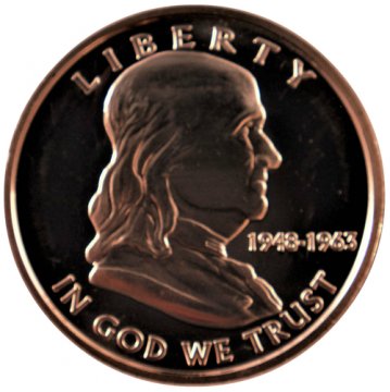 1 oz Copper Round - Franklin Half Dollar Design