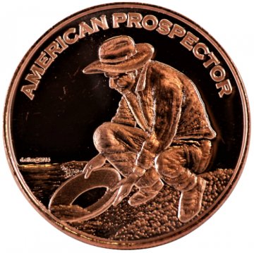 1 oz Copper Round - American Prospector Design